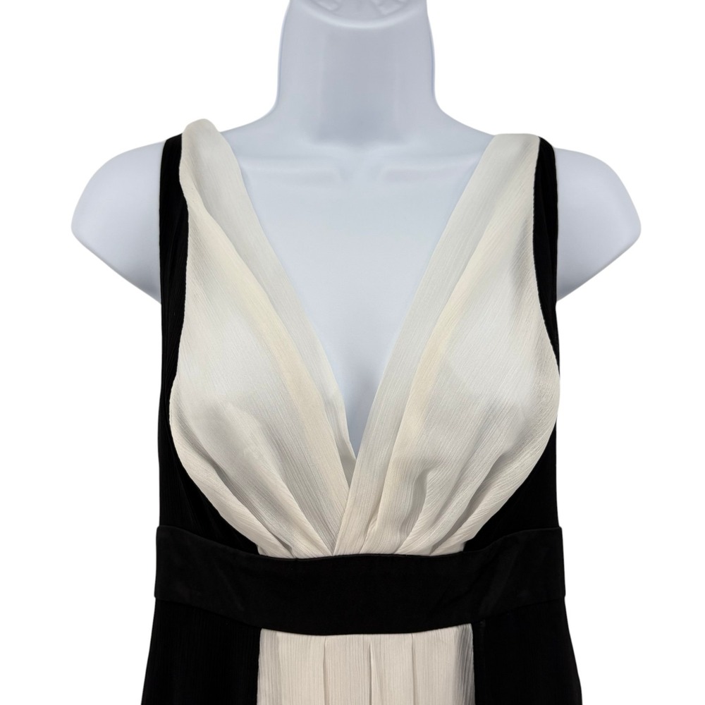 Vintage Wet Seal Y2K Babydoll Chiffon Cocktail Dress M Black Cream Coquette - Picture 4 of 11